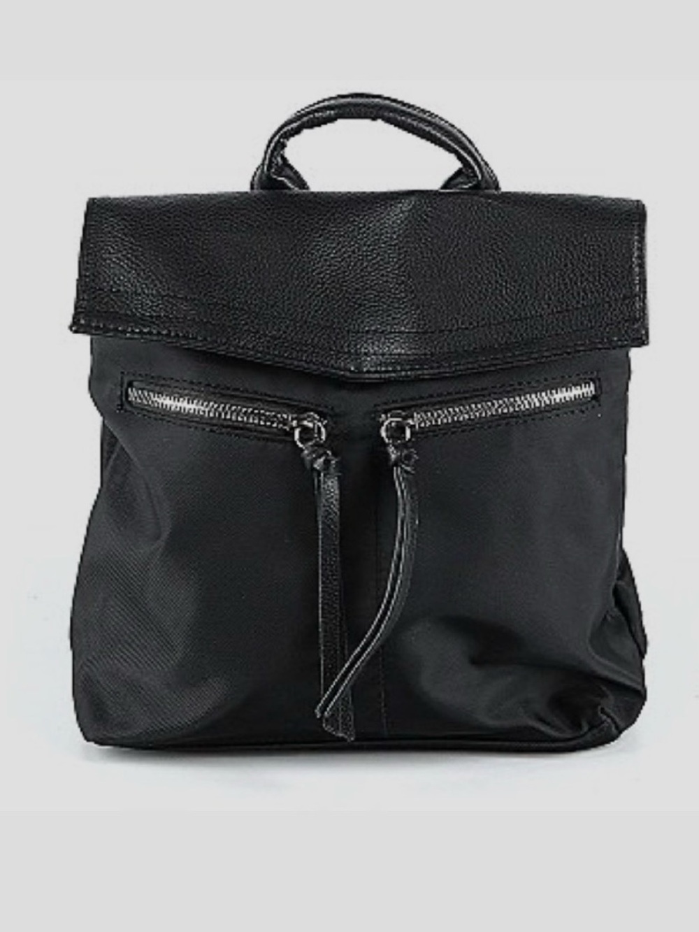 Botkier Trigger Mini Backpack NEW Nylon Vegan Leather Black MSRP 198.00